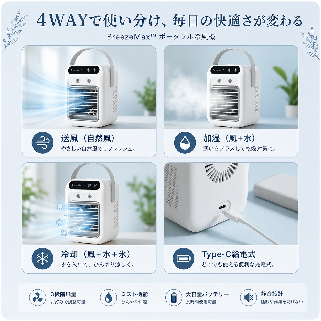 BreezeMax™ ポータブル冷風機